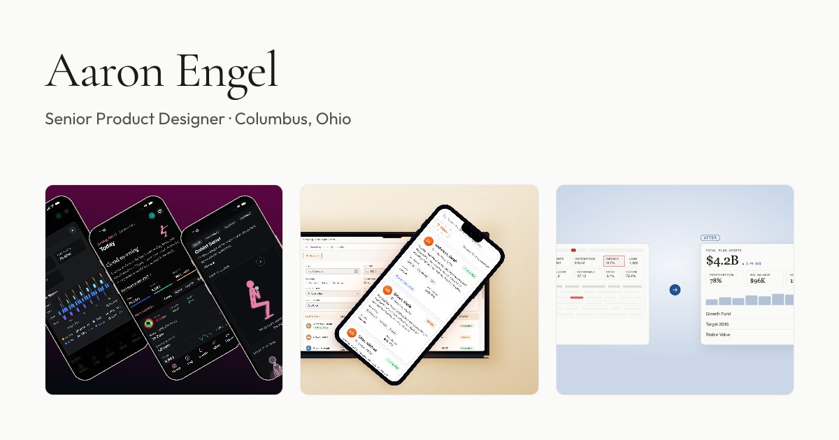 Aaron Engel, Senior Product Designer